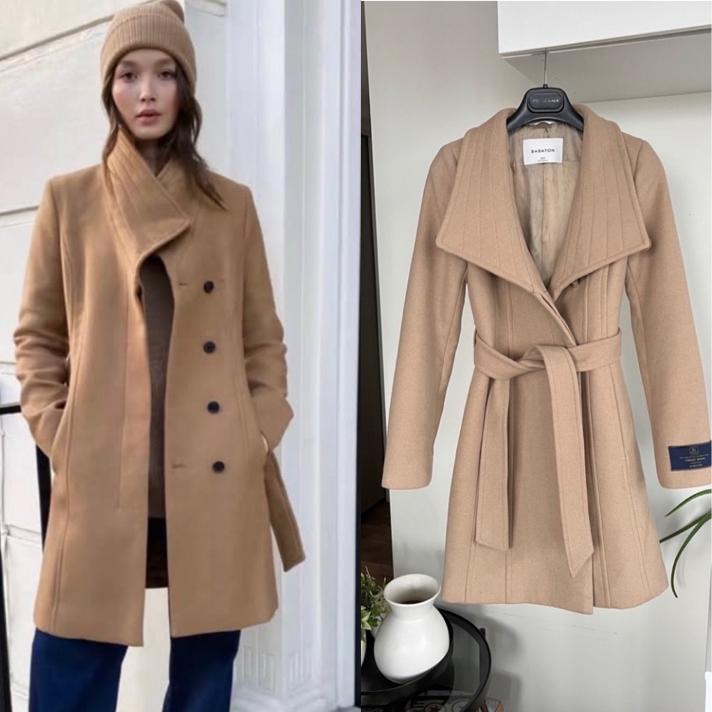 Aritzia Babaton The Connor Savile New Belted Wrap Warm Wool Lined Sz 2xs